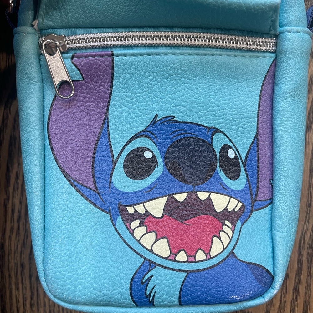 Disney Lilo & Stitch Buckle Down crossbody bag purse phone holder Blue Teal